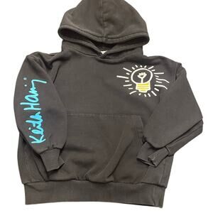 Keith Harring X Zara Kids Collab Hoodie Black Graphic Art Pullover Size 5-6Y